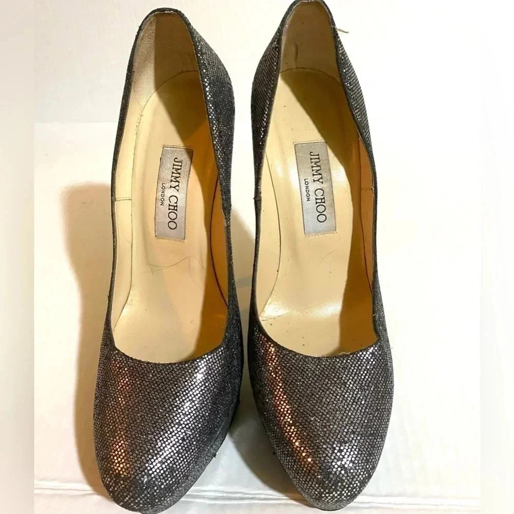 Jimmy Choo ellis 120 metallic silver stiletto heels